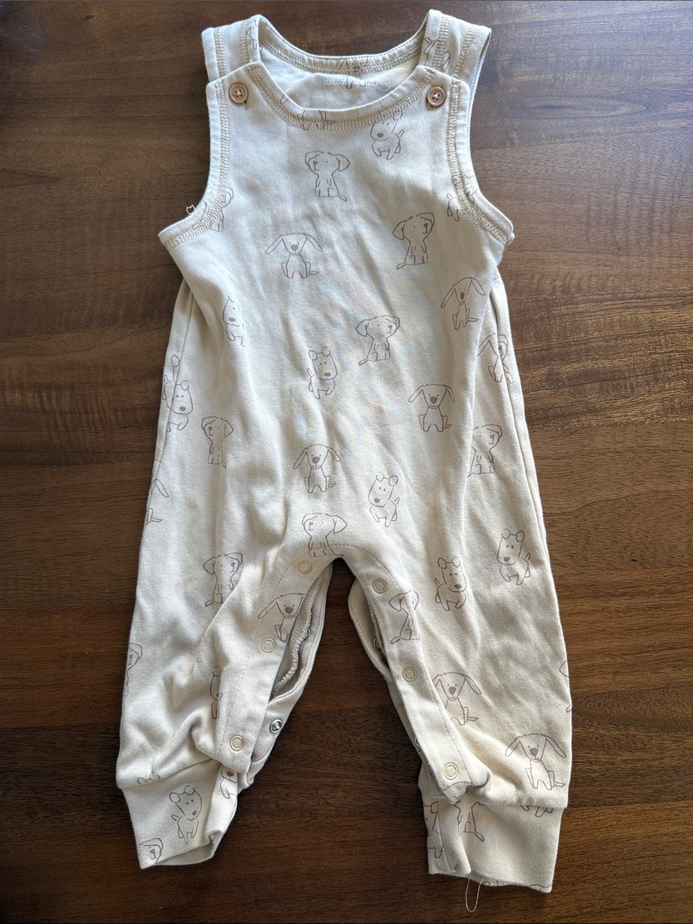 deux par deux Beige Baby Dog Sketch Overalls